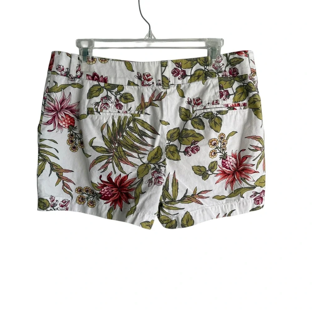 LOFT Outlet White Tropical Print Floral Ladies 4